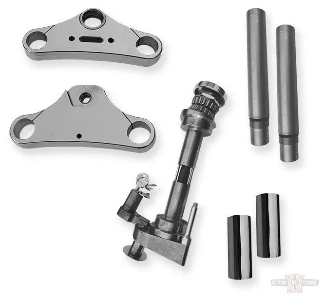 Triple Tree, 13°, For 49mm Outer Tube, Contains Weld-On Steering Lock, Aluminum, Polished For Harley-Davidson
