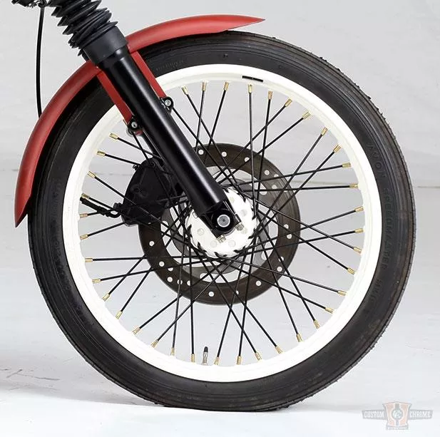 TTS Spoke Set, 17" long, black chrome For Harley-Davidson