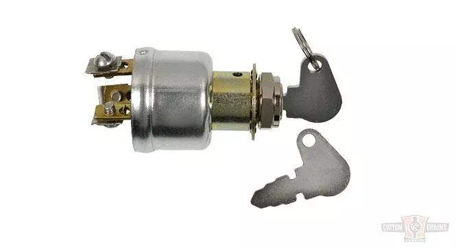 Universal Ignition Switch, 3 Position, Mounting Stem Diameter 5/8", Length 7/16", 12V 5/10 AMP For Harley-Davidson