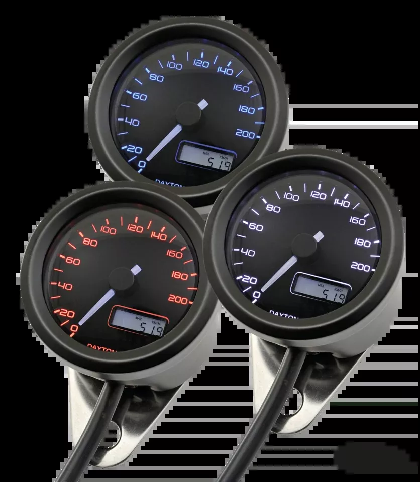 Velona 48mm 200kmh 3 color speedo blk For Harley-Davidson