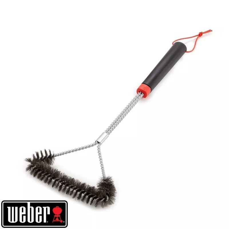 WEBER Grill Brush Three-Sided, 46 cm, Stainless Steel Bristles, 6278