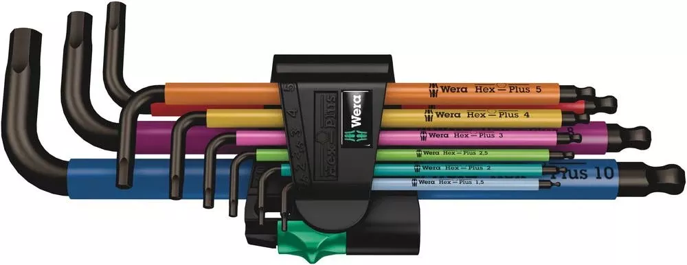 Wera Tools - 950/9 Hex-Plus Multicolour 1 SB Multicolour L-key set, metric, BlackLaser, 9pieces