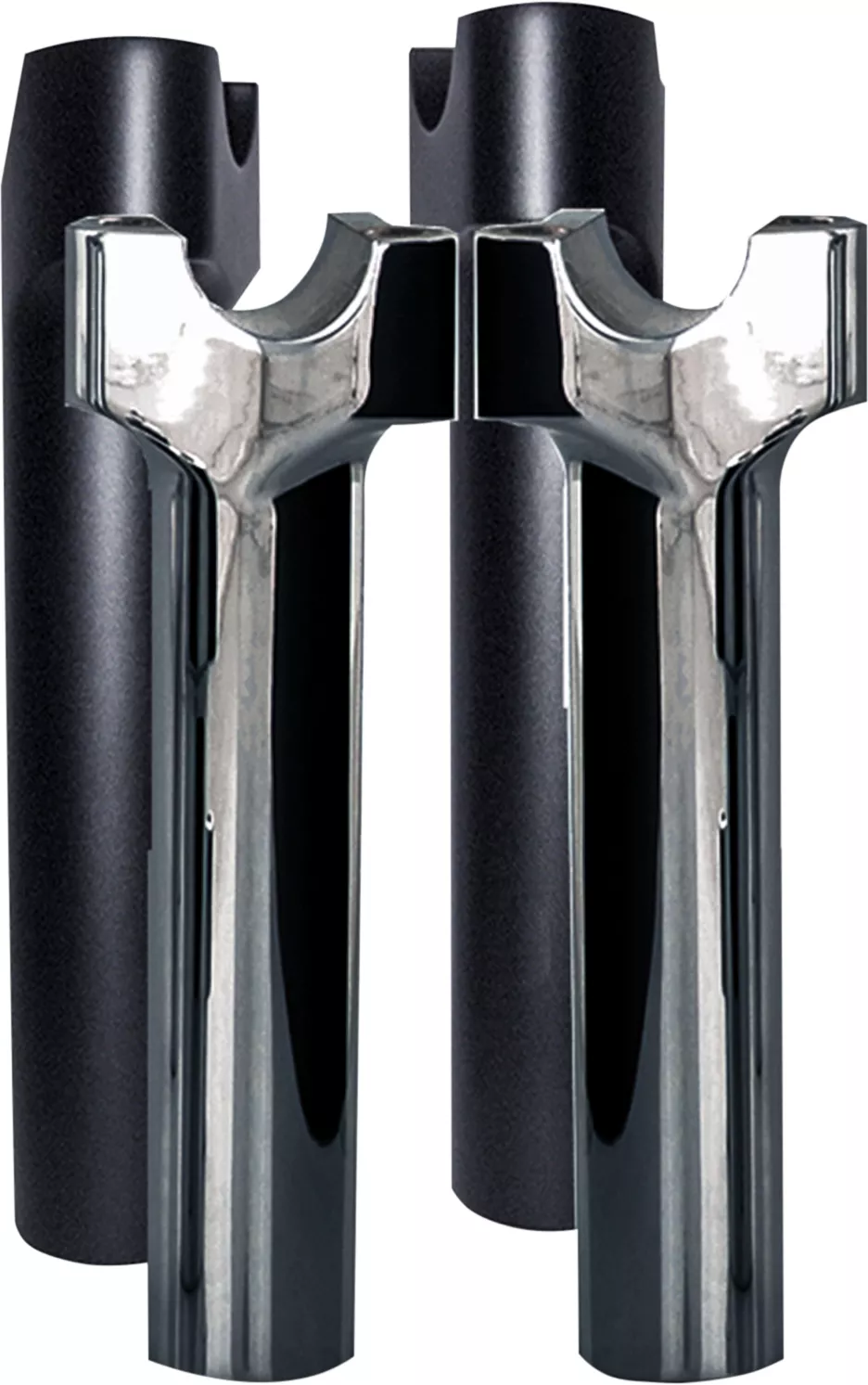 WILD 1 Chubby 6-Inch Straight Risers in Satin Black * Handlebar Clamps for 1-1/4" Diameter Bars