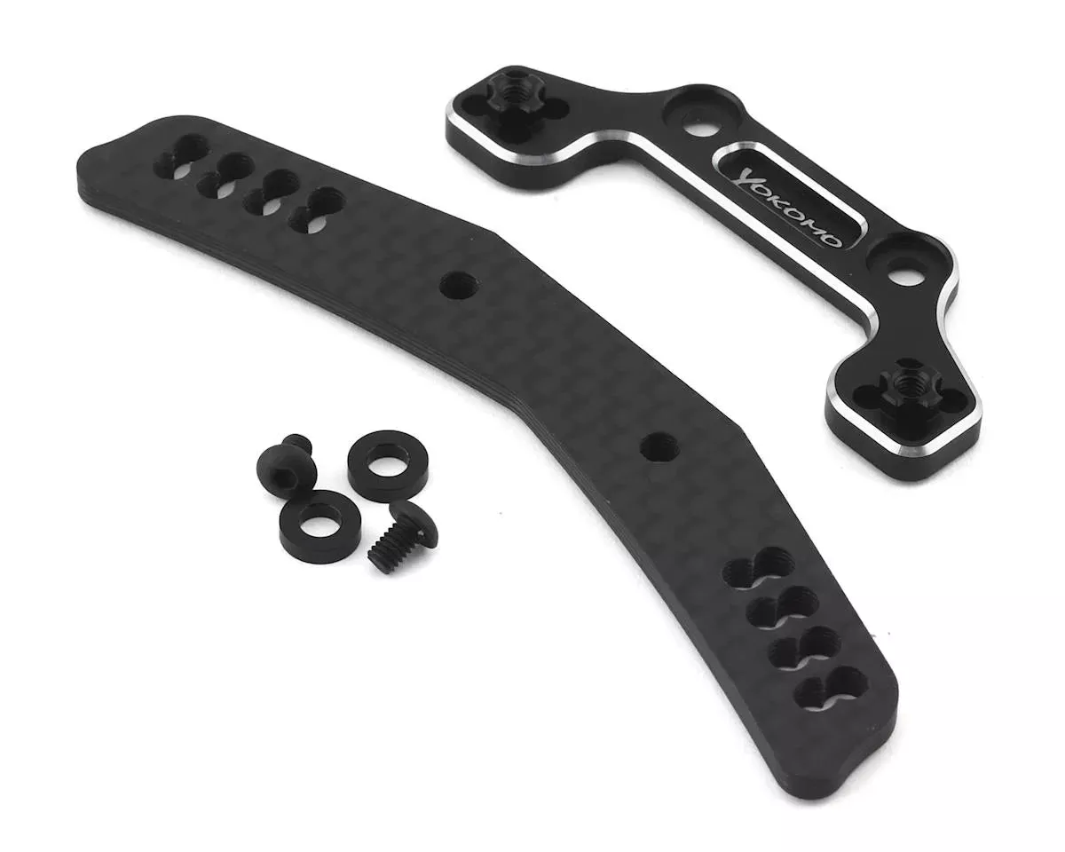 Yokomo YD-2 Graphite/Aluminum Hybrid Front Shock Tower (Black) - YOKY2-017AGBA