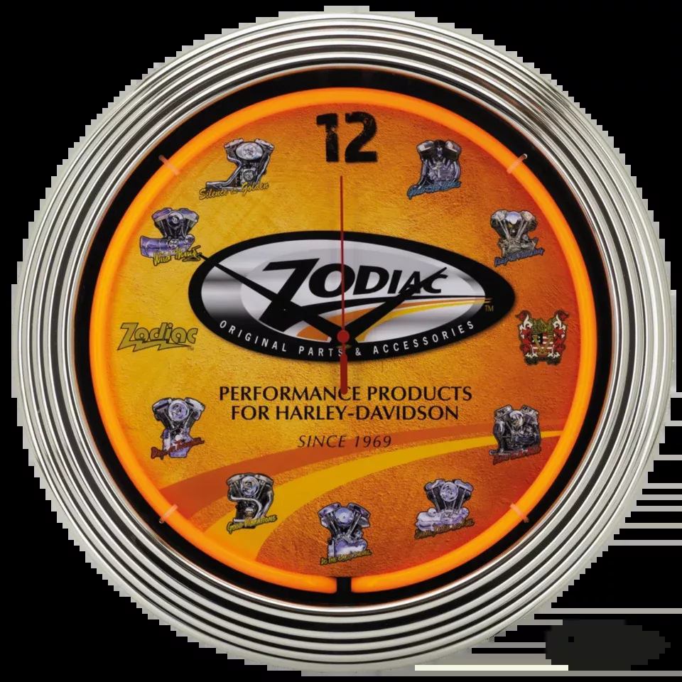 Zodiac Through the Time Neon Clock For Harley-Davidson