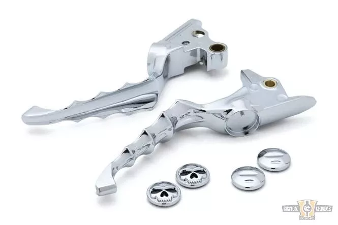 Zombie Hand Control Levers Chrome For Harley-Davidson